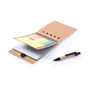 Bloc de notas anillado, con bolígrafo